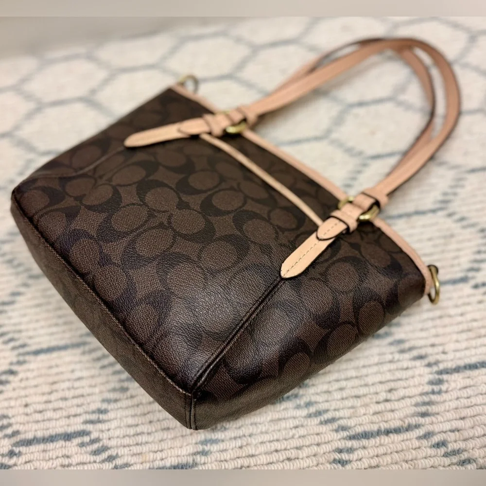 COACH Vintage Y2K Classic Signature Monogram Brown Coated Canvas Shoulder Bag